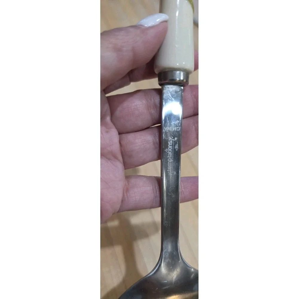 VTG Porcelain Pumpkin Handle Stainless Steel Spoon Made By Temptations‎ By Tara